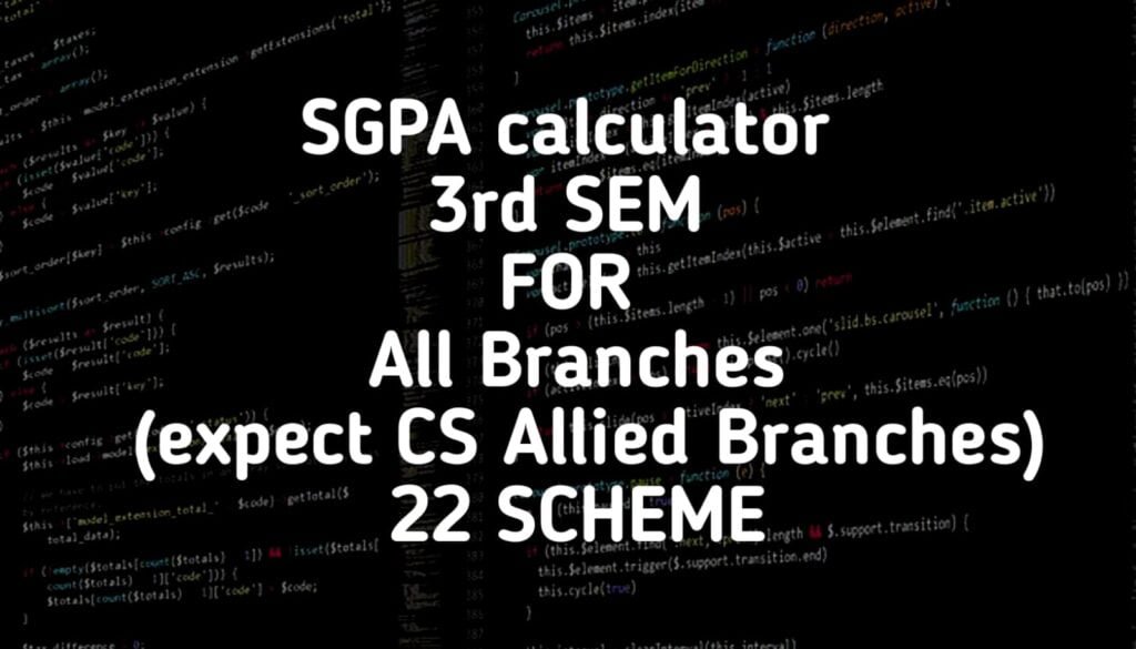 sgpa calculator 3rd sem for all branches 22 scheme