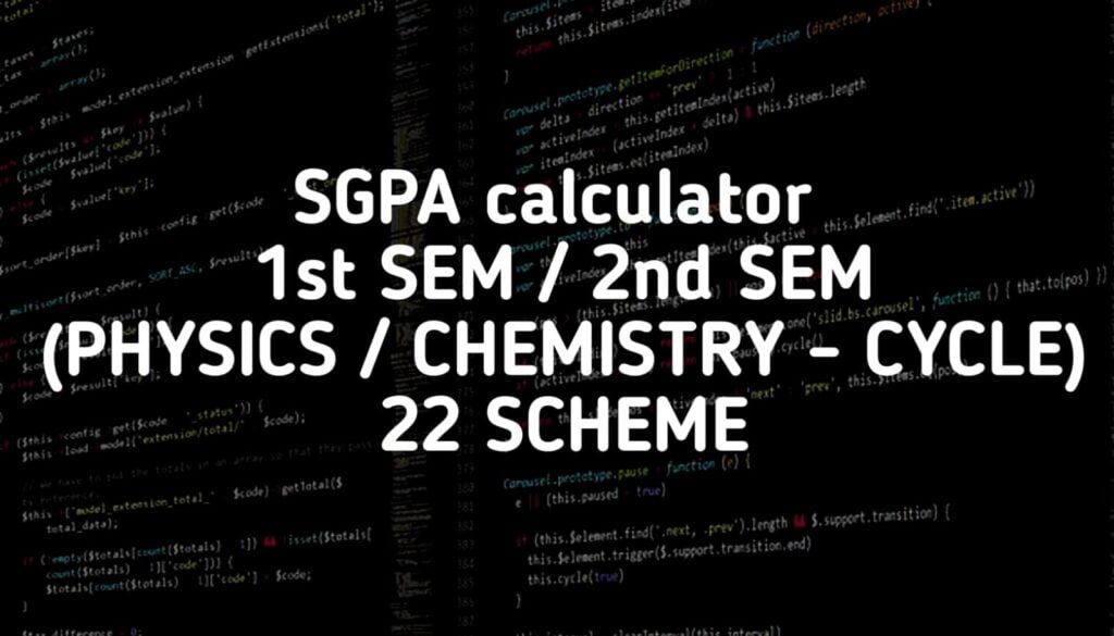 SGPA Calculator 22 scheme